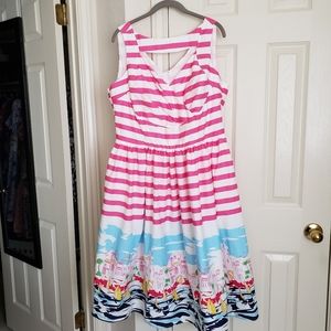 Crisp Cotton Stripes & Sailboats Sundress, 2X